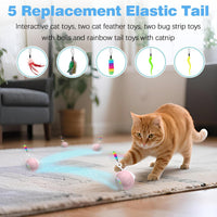 Upgraded 2.36 Inch Large Interactive Cat Toys Ball for Indoor Cats - Pink - image 4