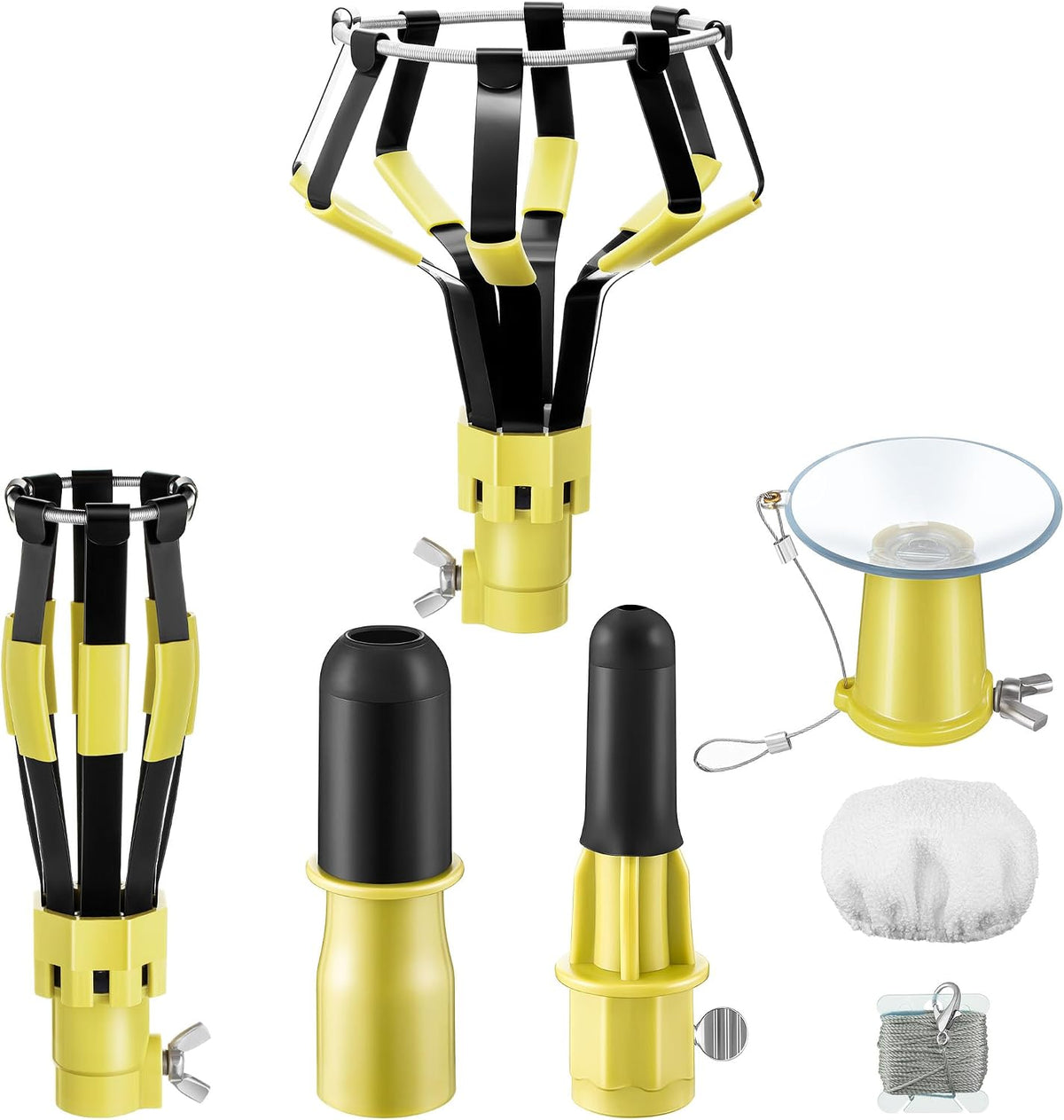 Dreyoo 4 Pcs Light Bulb Changer Set, Suction Cup & Cage Changer - Yellow