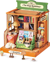 Rolife Tipsy Cat Bar DIY miniature kit, layered mini bar scene for a bookshelf