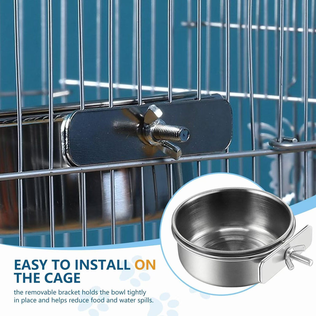 2Pcs Stainless Steel Bird Feeding Bowls - image 4