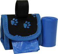 FiveStarPet Purse Style Dispenser with 2 Rolls Made in USA Easy Open - Blue Paw