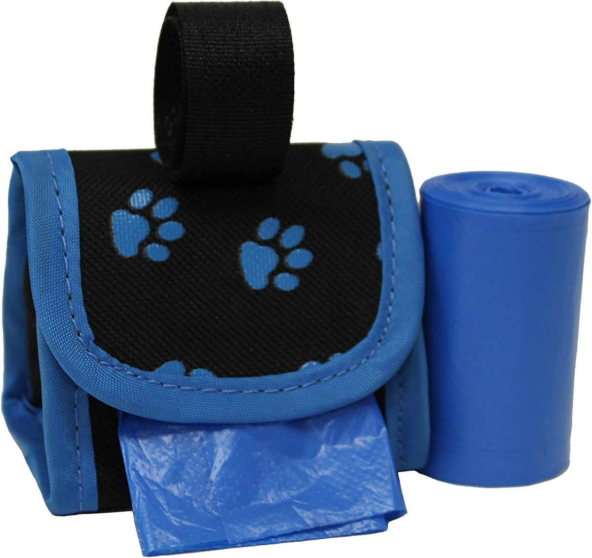 FiveStarPet Purse Style Dispenser with 2 Rolls Made in USA Easy Open - Blue Paw