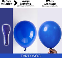 PartyWoo White Balloons 101pcs Matte White Latex Helium Balloons 12 - Blue-y59 - image 3
