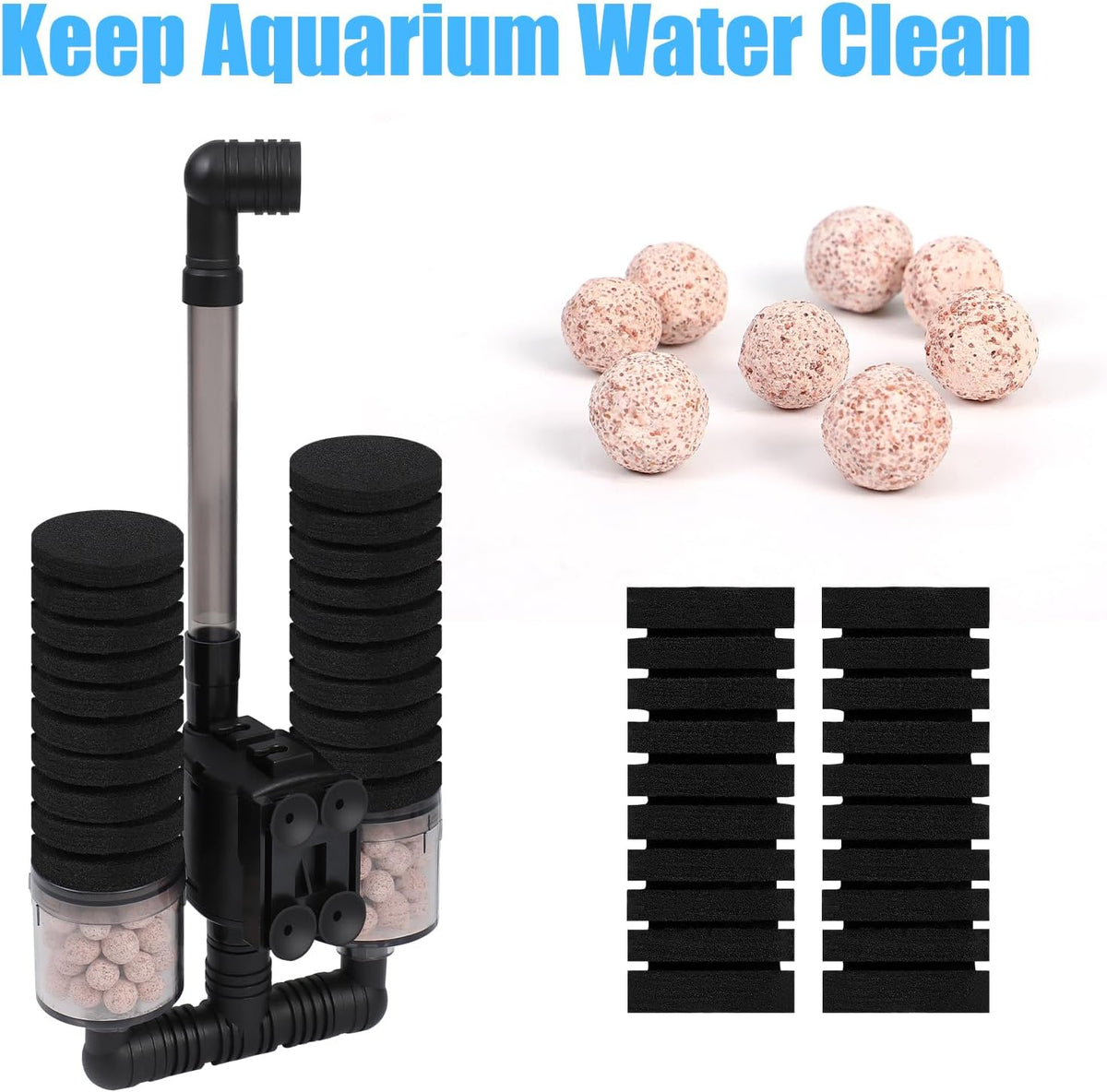 AQUANEAT Aquarium Electric Sponge Filter for Fish Tank - Middle - image 2