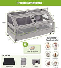 GUTINNEEN Guinea Pig Cage, Hamster Cage with Chew-Proof Aluminum Edges & Leak-Proof PVC Layer, Small Animal Cage with 4-Wheel Design, Acrylic/Mesh Panels for Ferrets, Rats