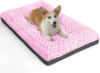POCBLUE Deluxe Washable Dog Bed for Large Dogs Dog Crate Mat 35 Inch - 29.0"l X 19.0"w X 3.5"th / Pink