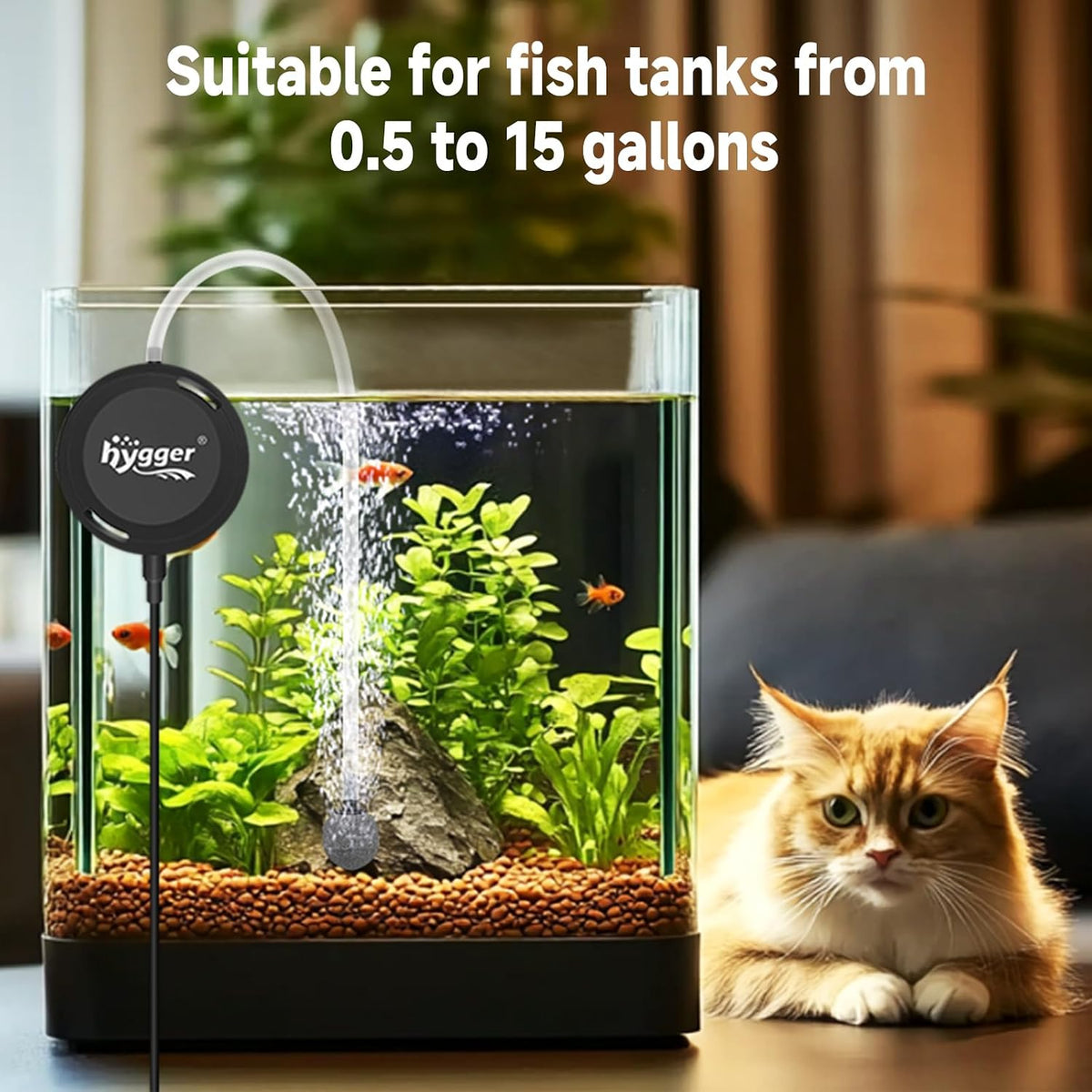 hygger MINI 1.5W Fish Bowl Aqaurium Silent Air Pump with Accessories - image 2