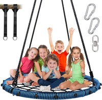 Trekassy 45" Spider Web Saucer Tree Swing with Swivel for Kids - Blue / 45 inch