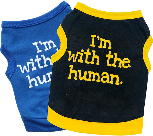 I'm with The Human Dog Cat Puppy Pet Shirts - BIG FRENCHIES