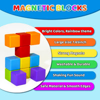Magnetic Building Blocks Large - Multicolor - 12 Pieces - image 4