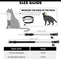 2 Pack Soft Velvet Safe Bling Diamond Cat Collars with Bells – Essentials for Cats - Black / 7"-9" For Cats - image 2