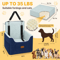 ALL GOOD PET SUPPLIES Dog Car Seat for Small/Medium Dogs Under – Essentials for Dogs - Blue - image 3