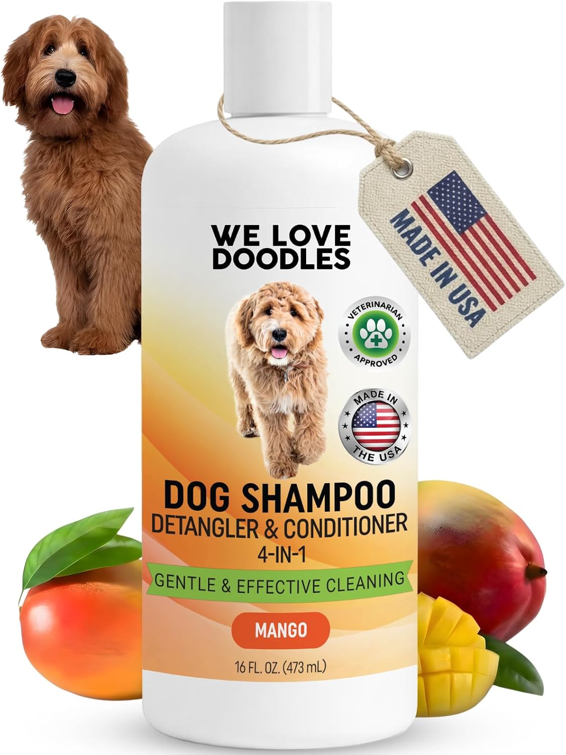 Puppy Shampoo and Conditioner, Tearless Puppy Wash - Dog Shampoo - Mango