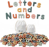 inamio Pastel Foam Magnetic Letters AND Numbers for Toddlers - 2 pouches - 124pcs
