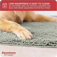 My Doggy Place Microfiber Dog Mat for Muddy Paws, 31" x 20" Light Gray - Absorbent and Quick-Drying Dog Paw Cleaning Mat, Washer and Dryer Safe - Non-Slip Rubber Backed Dog Floor Mat, Medium