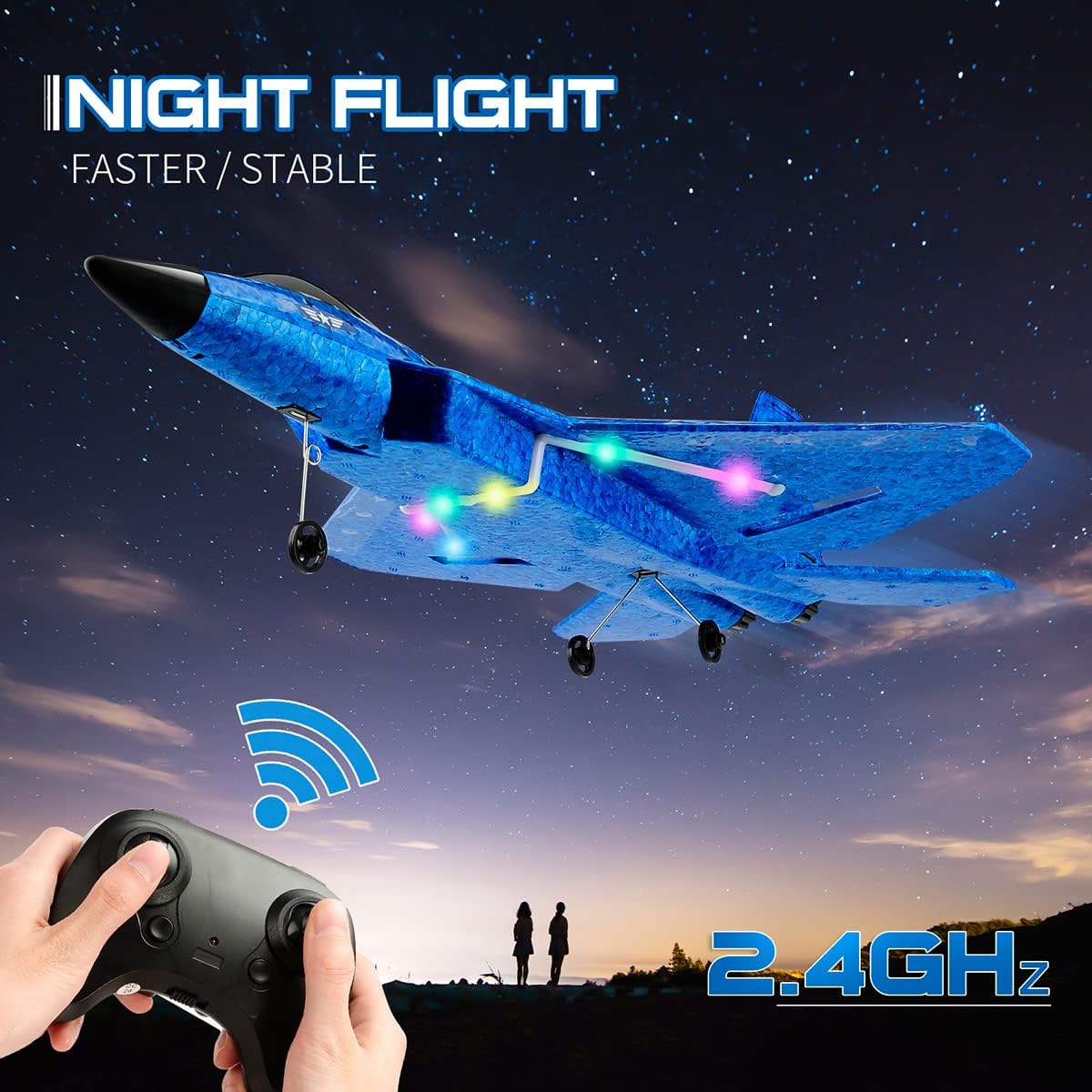 RC Plane, F22 RC Airplane Fighter Ready to Fly - Blue F-22 Raptor - image 4