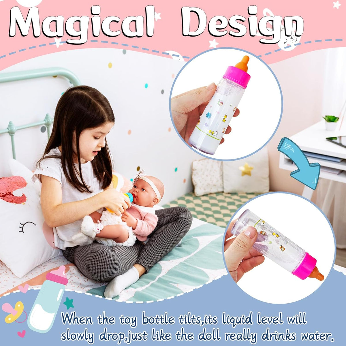 Woozettn 13 Pcs Baby Doll Accessories Magic Bottle Set - 26 Pcs - image 4
