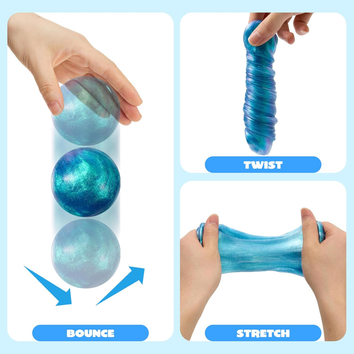JOYIN Galaxy Color-Changing Putty, Slime for Kids 4.2oz - Peacock Aurora - image 4