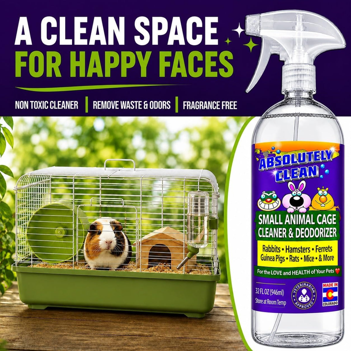 Absolutely Clean Amazing Small Animal Cage Cleaner - 32 Fl Oz (Pack of 1) - image 3