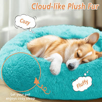 JOLLYVOGUE Small Dog Bed, Calming Dog Beds for Small Dogs & Indoor Cats - 20 Inches Donut Washable - Aqua Blue / 31.0"L x 31.0"W x 8.0"Th - image 2