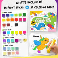 24 Thin Washable Paint Sticks for Kids - 36 Thick - image 2