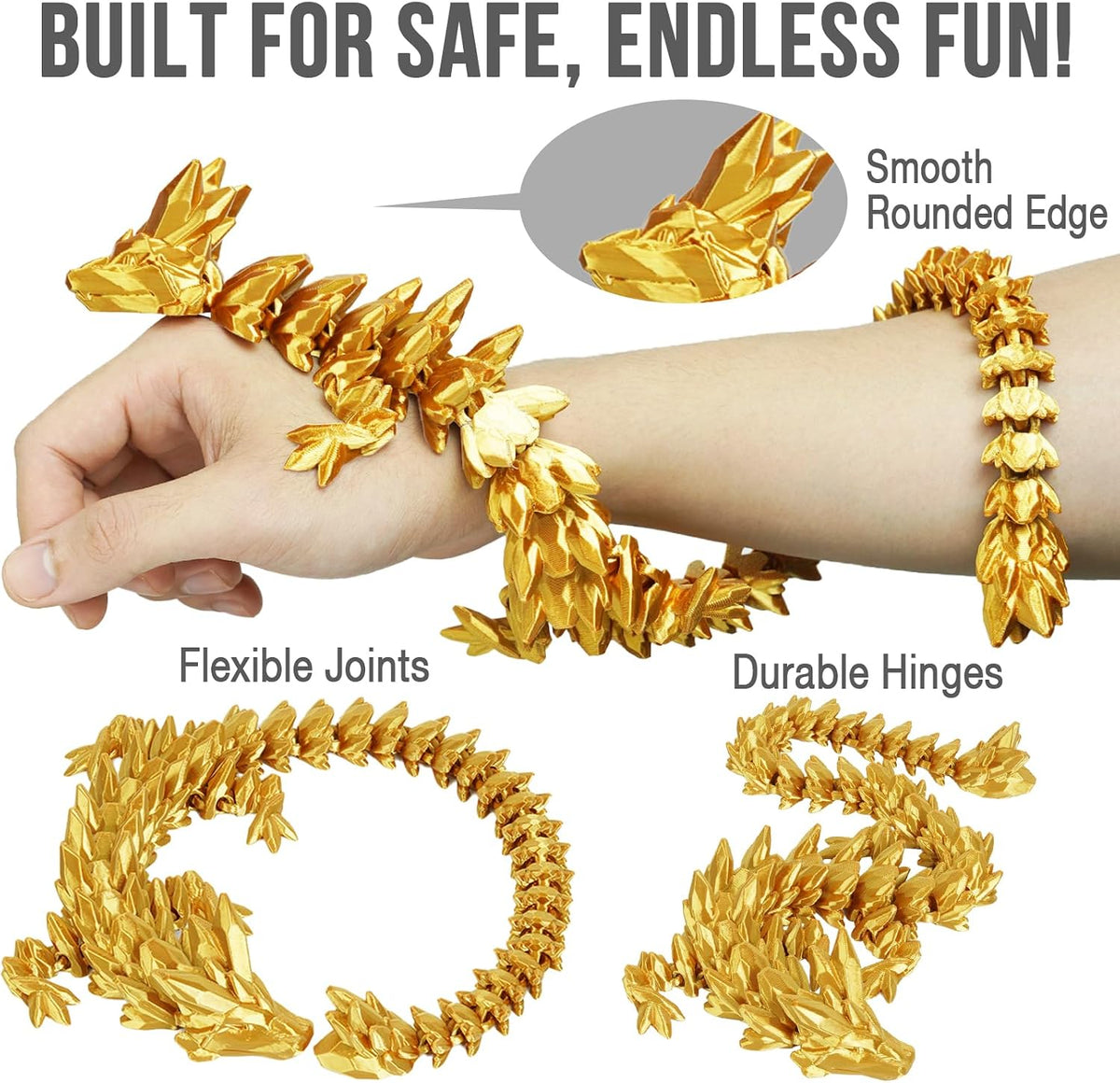 Small Dragon Eggs with Dragon Inside - Gold / S (H:3.9 inches) - image 2