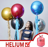 PartyWoo Metallic Silver Foil Balloons 20pcs Large Round Giant 4D - Red / 3 PCS-50 INCH - image 3