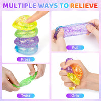 16 Pack Slow Rising Stress Balls，Textured Memory Soft Stress Ball – Fun for Kids & Family - 6 Pack Water Droplet Stress Balls - image 4