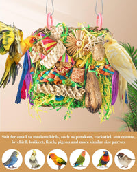 ERKOON Bird Toys, Parrot Toys Foraging Swing Mat Parrot Cage Hanging Toys Birds Grass Mat Climbing - Parrot grass mat-1 Pack - image 4