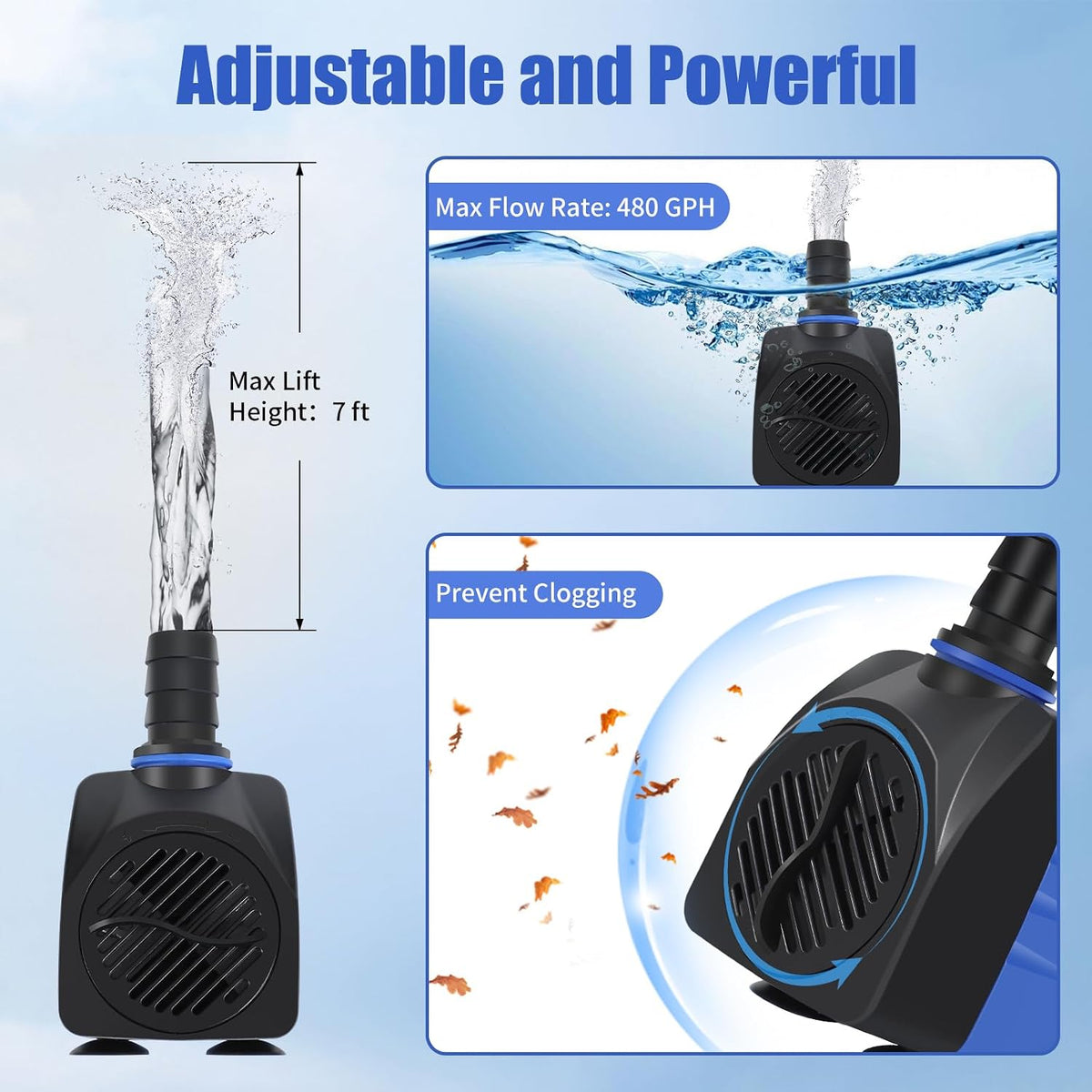 AQUANEAT Small Fountain Pump - 480 GPH - image 3