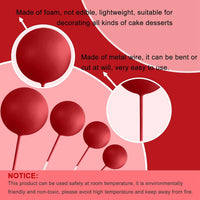 ASTARON 32 Pcs Foam Balls Cake Topper Decorations for Party Cake - Red，green，gold - image 3