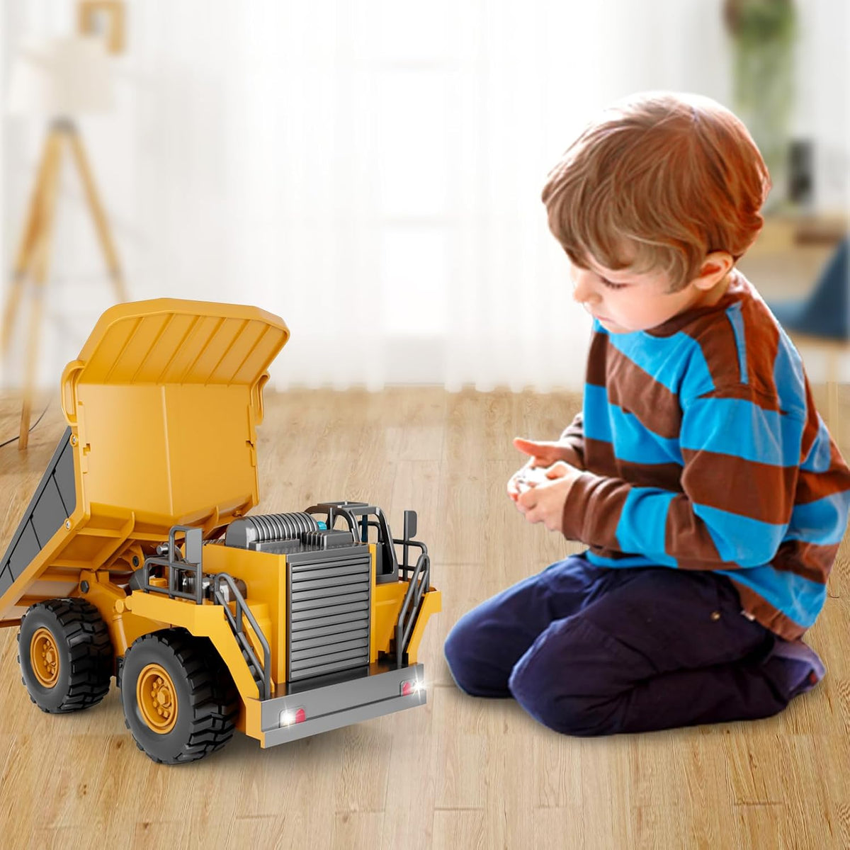 Dwi Dowellin Rc Bulldozer Toys for Boys - Dump Truck - image 4