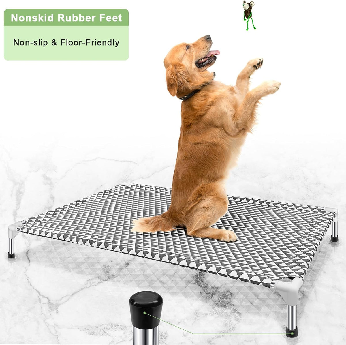 Kuntrust Elevated Outdoor Dog Bed, Medium Size, Cotton Material - Triangle / 4 sided X-Large - image 4