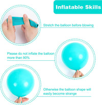 RUBFAC White Balloons Different Sizes 135pcs for Birthday Arch – Fun for Kids & Family - Teal Blue - image 4