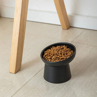 Elevated Cat Bowls, 15° Tilted Ceramic Raised Cat Food and Water Bowl Set, Whisker-Friendly - Black / 5.2 Inch (Pack of 1) - image 3