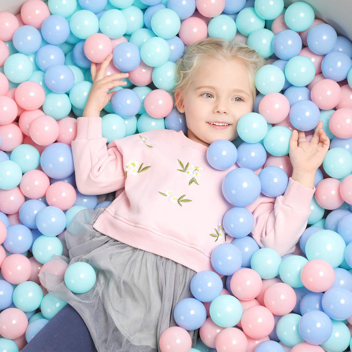 TRENDBOX Ball Pit Balls Plastic Balls for Ball Pit Pool Playpen - Macaroon Tri-color / 100 pcs