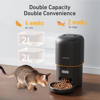 Automatic Cat Feeder, Over 180-day Battery Life - 4L-Black / Basic - image 2