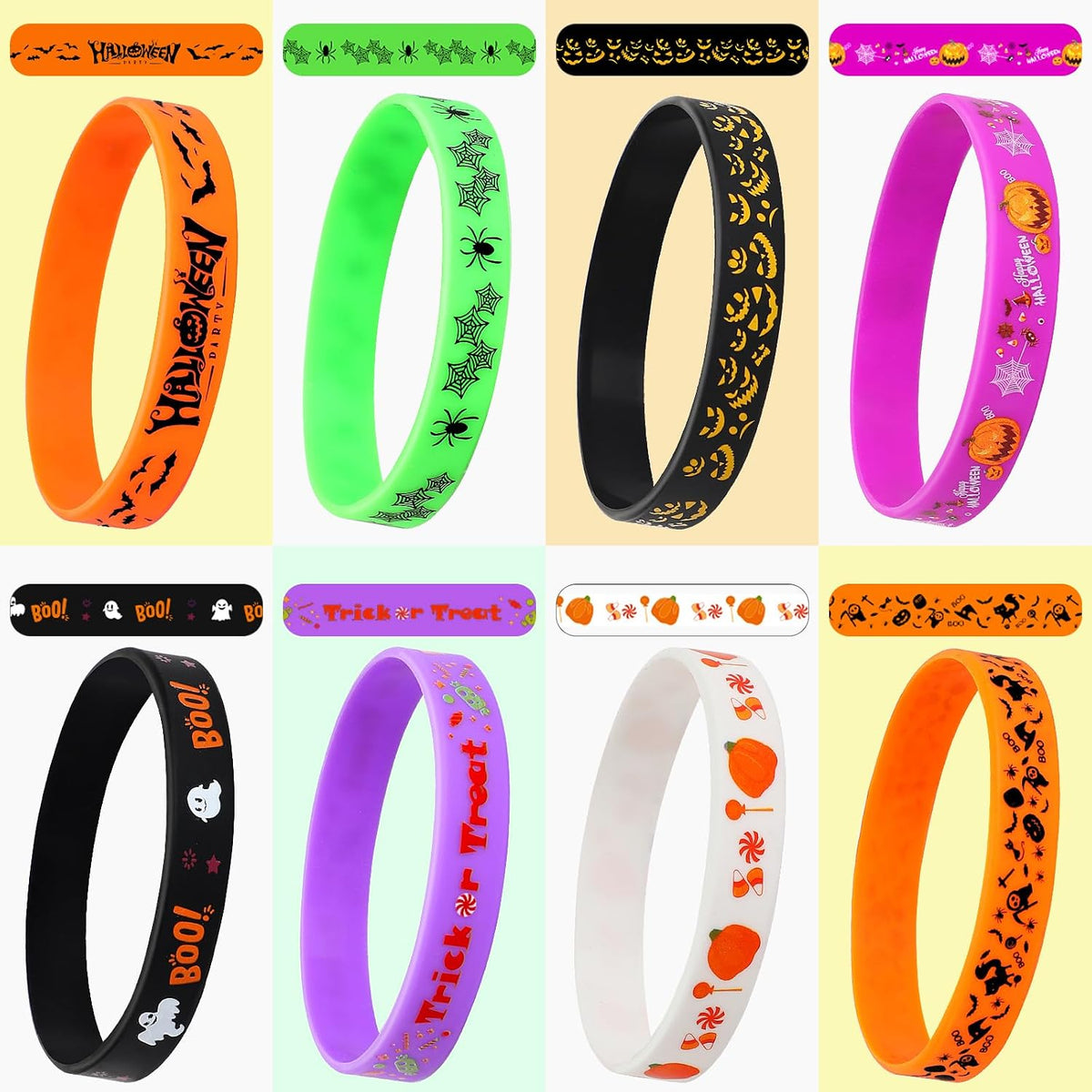 JUNEBRUSHS 24pcs Halloween Silicone Bracelets - Halloween Style B - image 3