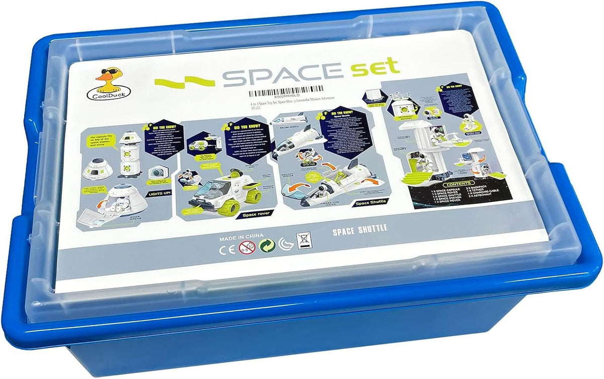 COOLDUCK 4 in 1 space shuttle toy set with rover, station, capsule and astronauts - view 3