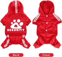 Dog Hoodie Security Clothes 4 Legs Jumpsuit Sweatshirt Hoodies Soft - Red / X-Small - image 4