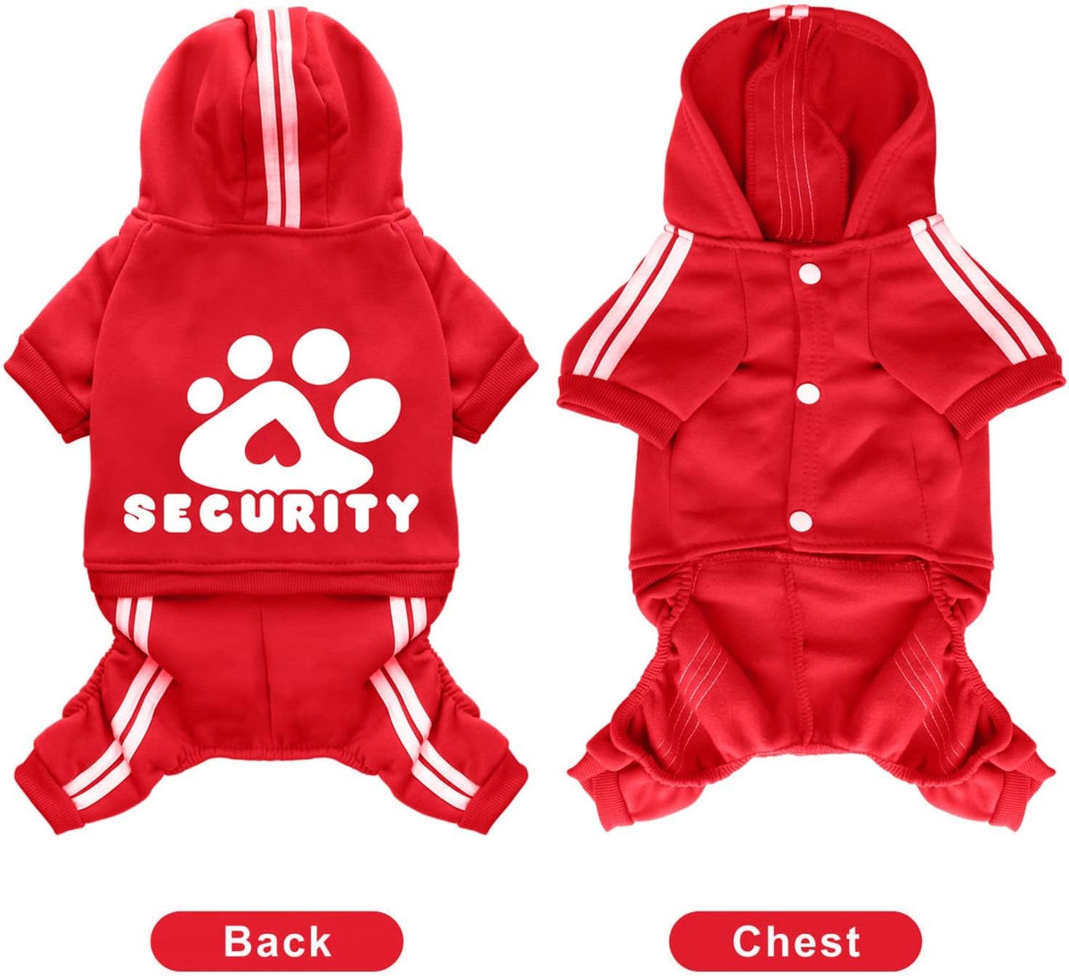 Dog Hoodie Security Clothes 4 Legs Jumpsuit Sweatshirt Hoodies Soft - Red / X-Small - image 4