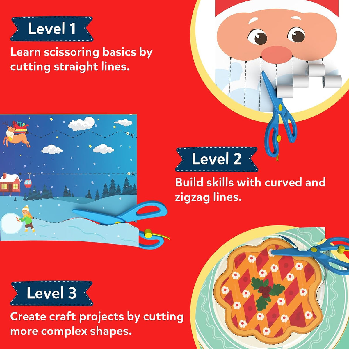 Skillmatics Snip, Scissor Skills, Felt Craft Activity - 6. Holiday Magic - image 4