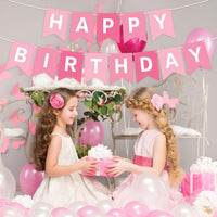 Orange Happy Birthday Banner Birthday Sign for Backdrop Happy - White Pink - image 4