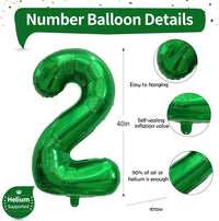 Checkered Number Balloon 1 - Dark Green / Number 2 - image 2