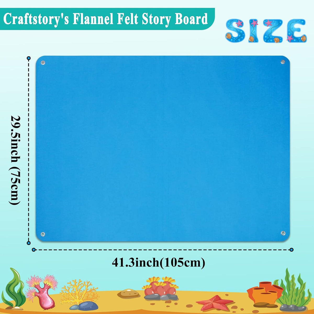 Craftstory 3.5 foot flannel board for toddlers in black felt hanging on a wall - view 10
