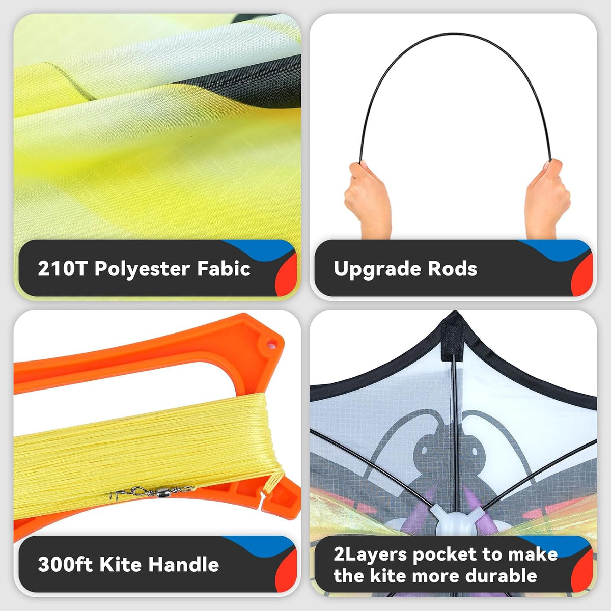 SGftre Tulle Butterfly Pink Kite，Extremely Easy to Fly - yellow - image 4