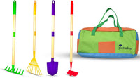 JustForKids Kids Garden Tool Set Toy, Rake, Spade - Multicolored / detachable piece