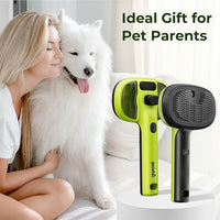 Pecute Cat Steam Brush, Self-Cleaning Steam Cat Brush with 2 Water Spray Modes, Large Capacity Tank, Steaming Renu Dog Brush for Shedding Massaging Grooming, Cool Mist Only