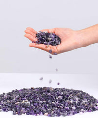 LAIDANLA Rose Quartz Crushed Stone Crystal Chips Bulk - Purple-Amethyst / 1Pound-（0.2"-0.28"） - image 2