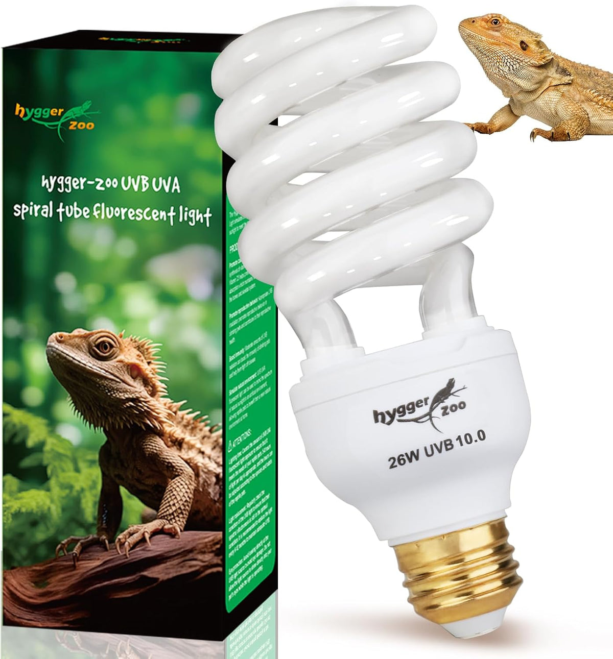 UVB Bulb for Reptiles, 10.0 26W UVB Light for Reptiles - 10.0-6.1 Inch